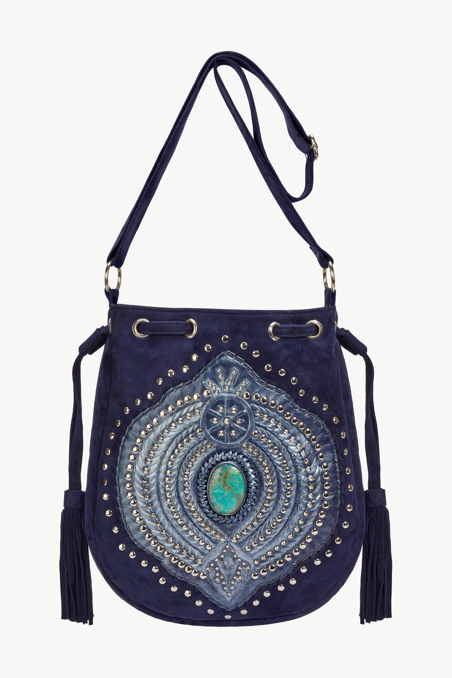 Marrakesh Pouch Bag - Metallic Navy/Silver