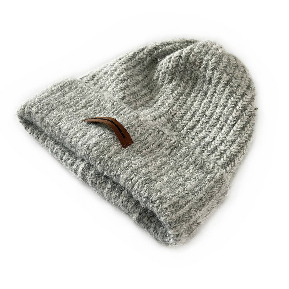 Adult Knitted Hat - Unisex (Light Grey)