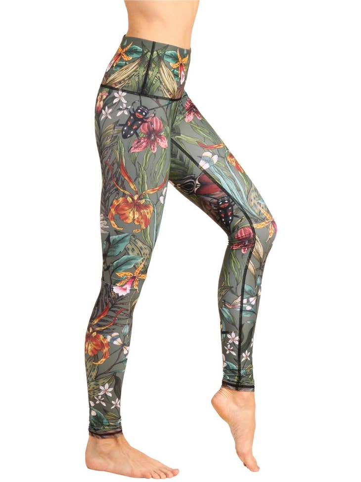 Green Thumb Printed Yoga Leggings - La De Da