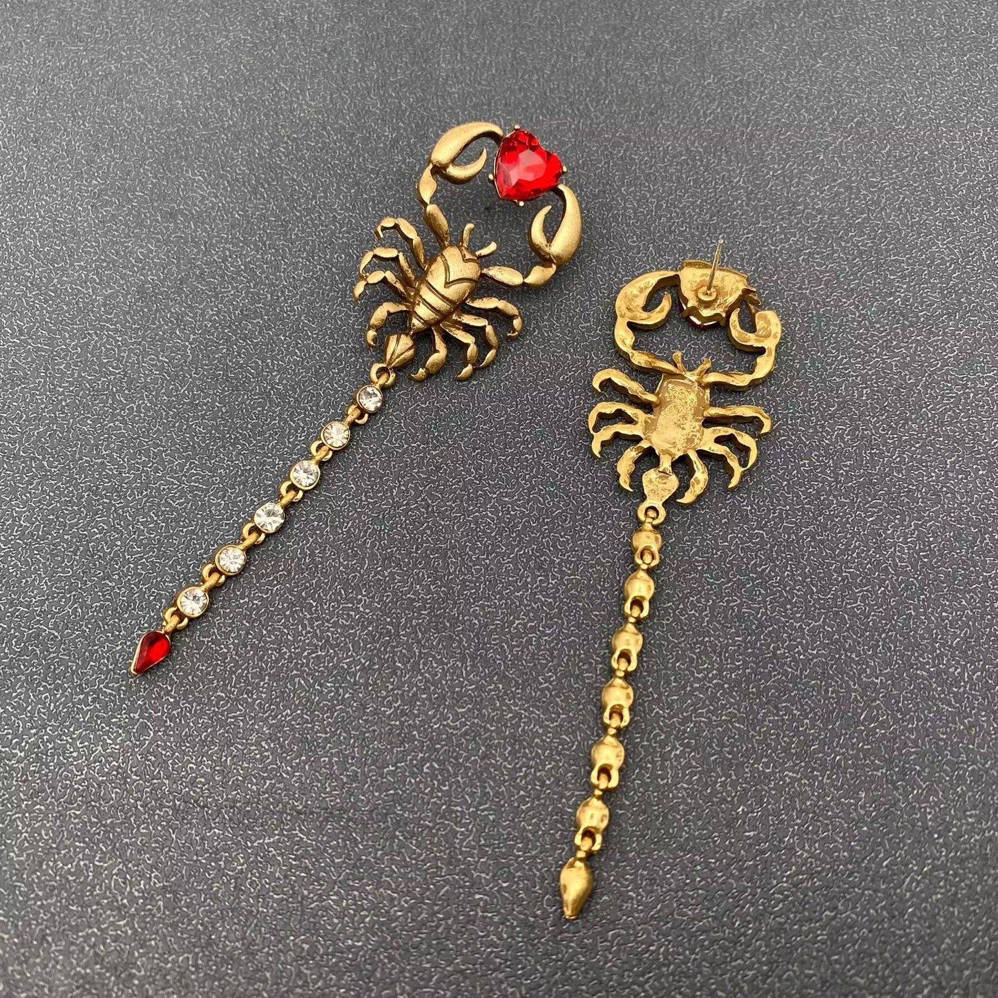 Vintage Rhinestone Scorpion Earrings