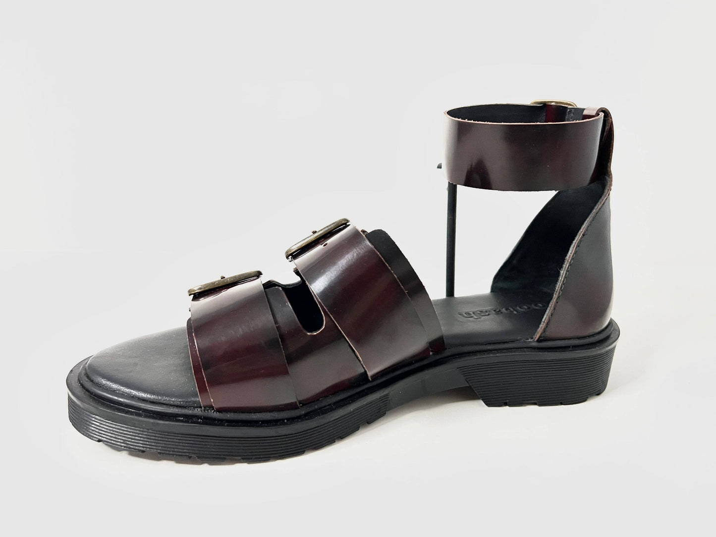Blake Double Buckle Chunky Sandal - Burgundy