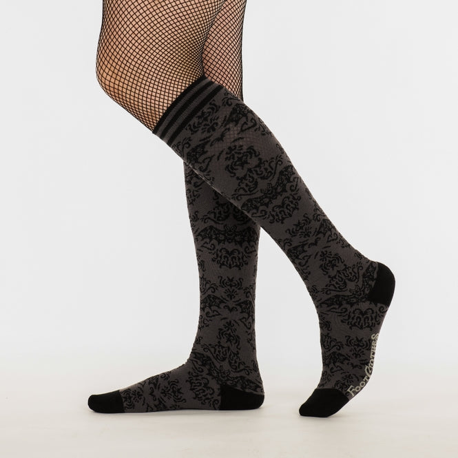 Bat Damask Knee High Socks - La De Da