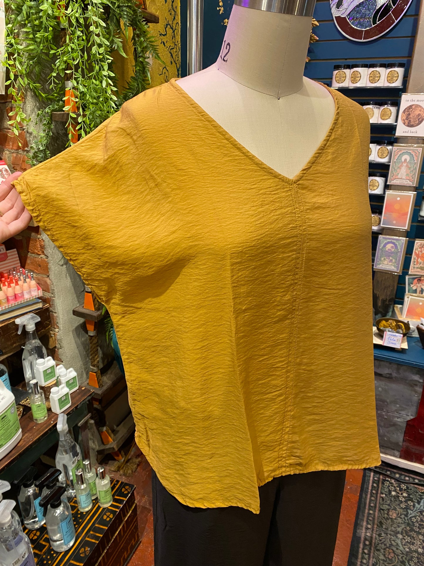 V-Neck Popover Parachute Top - Manuka