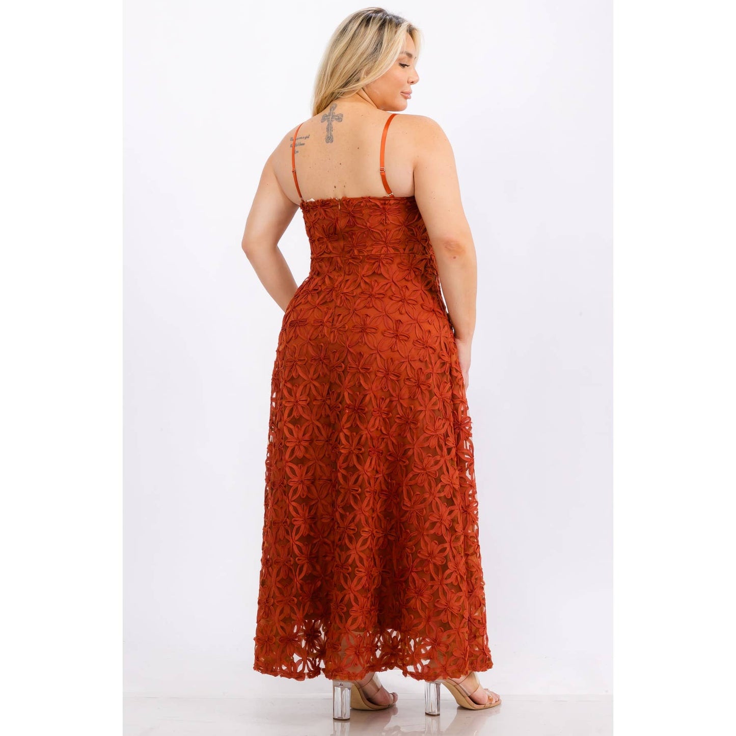 Curve Applique A-Line Maxi - Rust