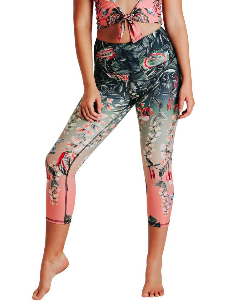 Feeling Ferntastic Printed Yoga Crops - La De Da