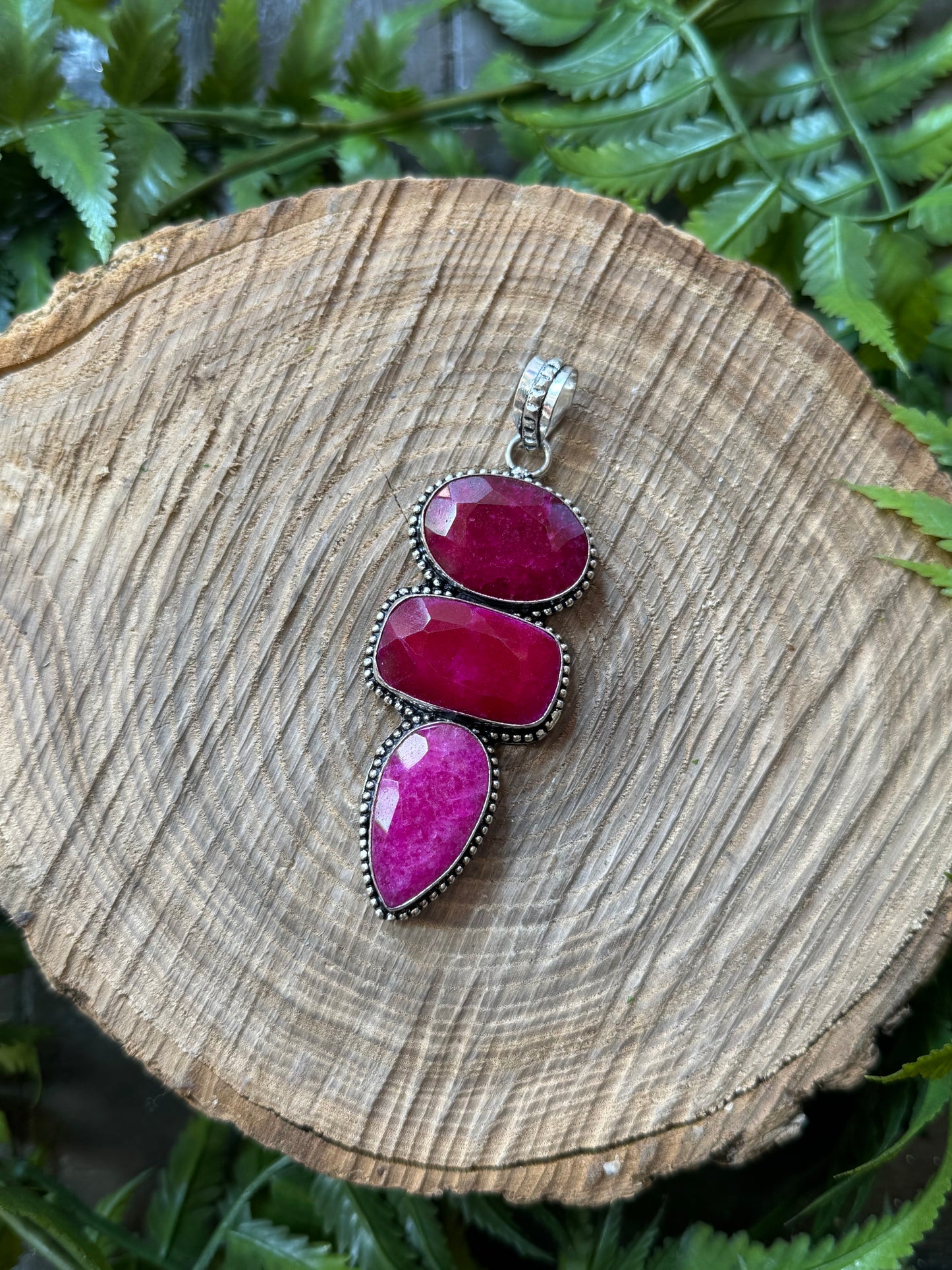 Triple Dyed Ruby Pendant