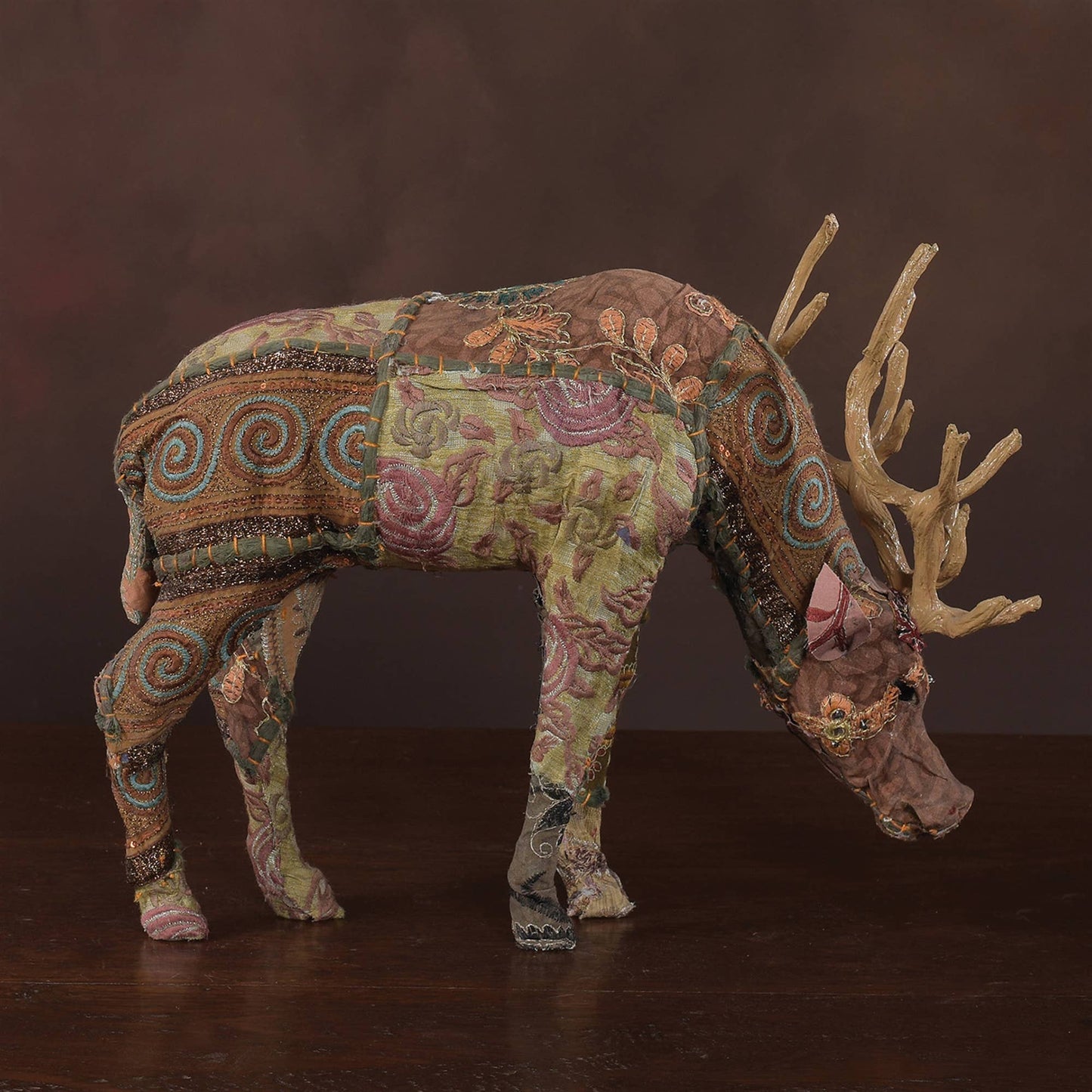 Bavarian Forest Stag Grazing - Lrg - Deep Brown