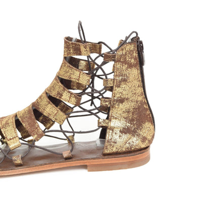 Hestia Gold Leather Sandals