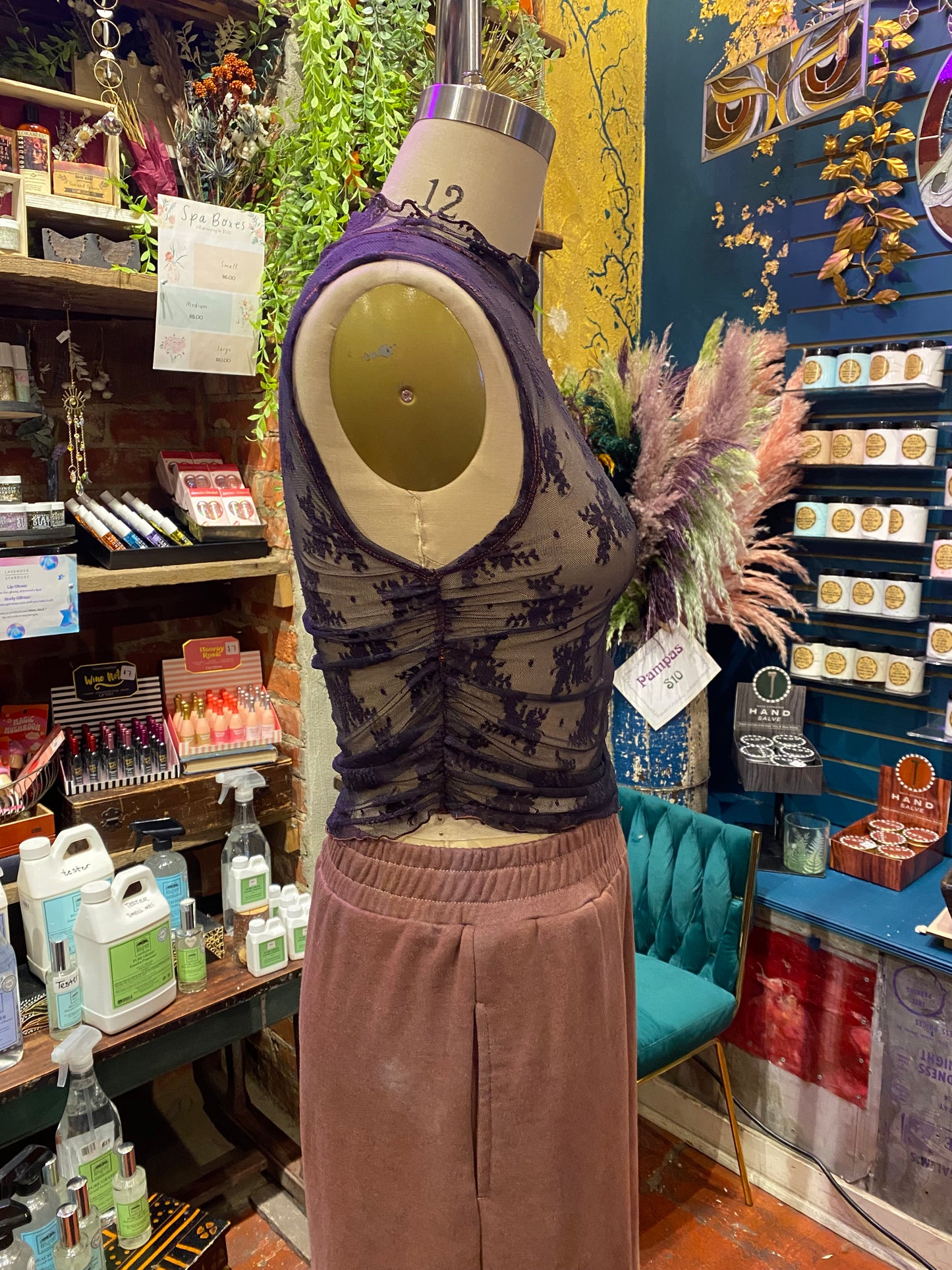 Custom Dyed Lace Muscle Tank - Deep Sea
