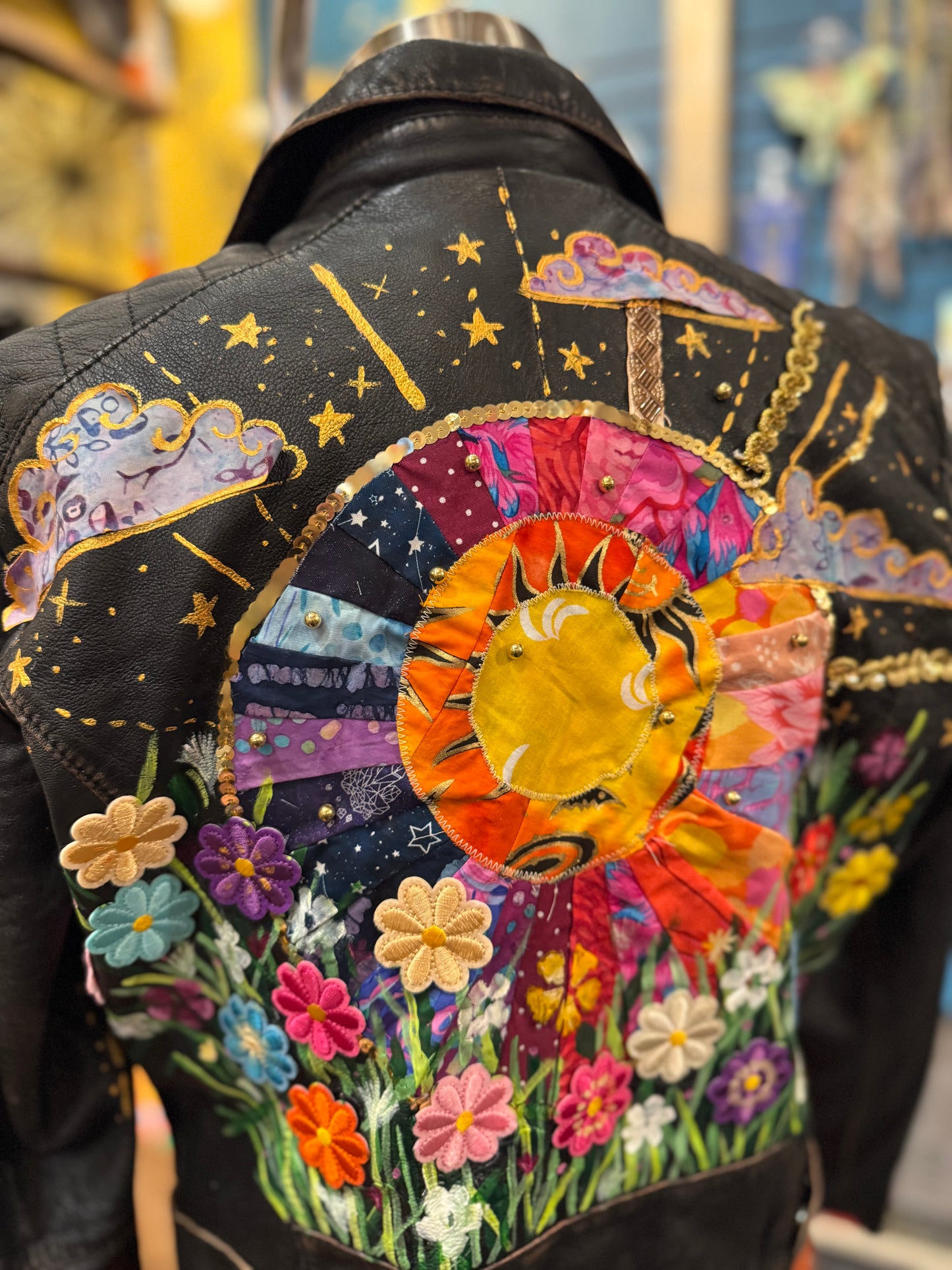 Celestial & Floral M. Leather Jacket -Debi Samuels*