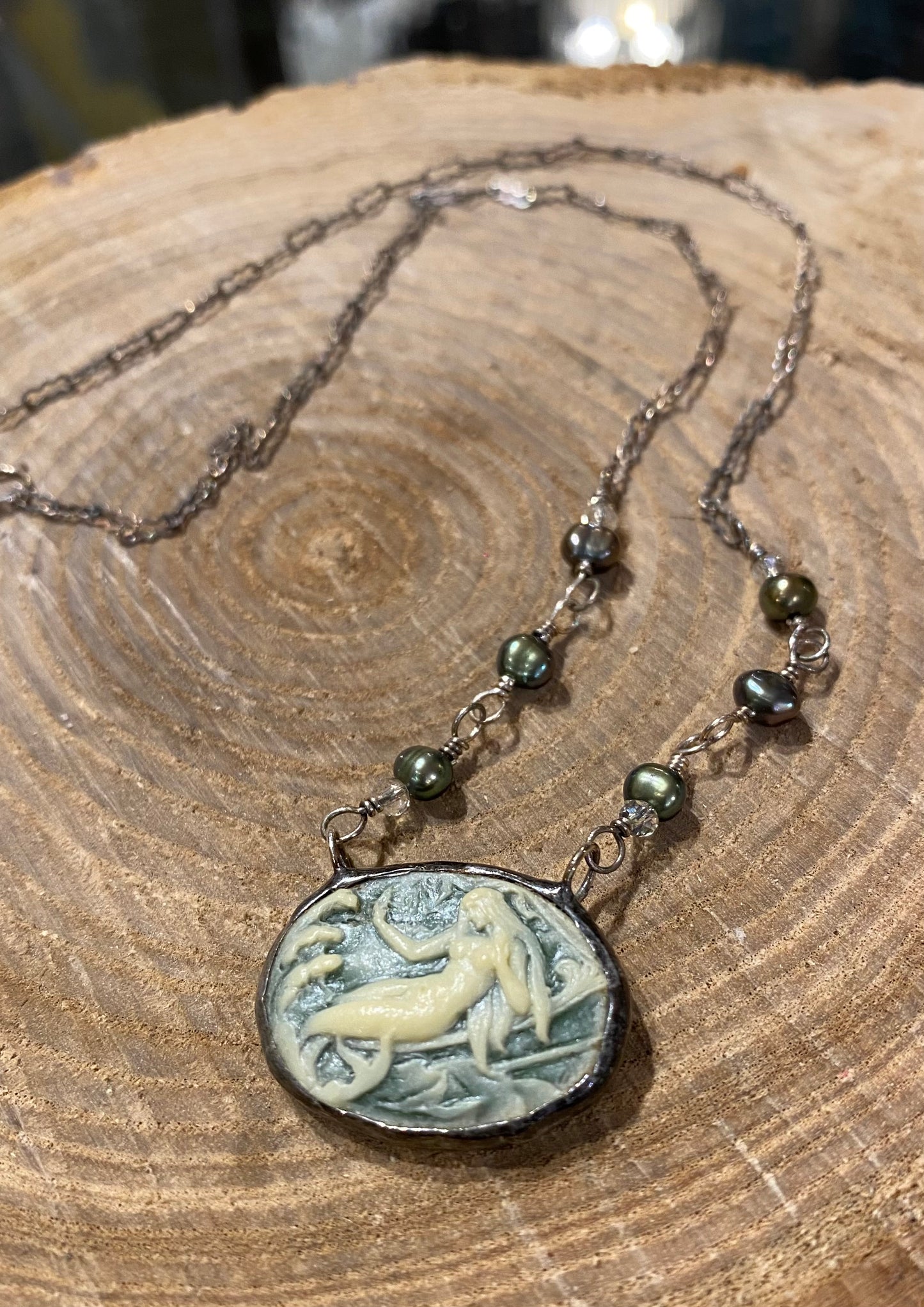 Small Mermaid Cameo Necklace *N253