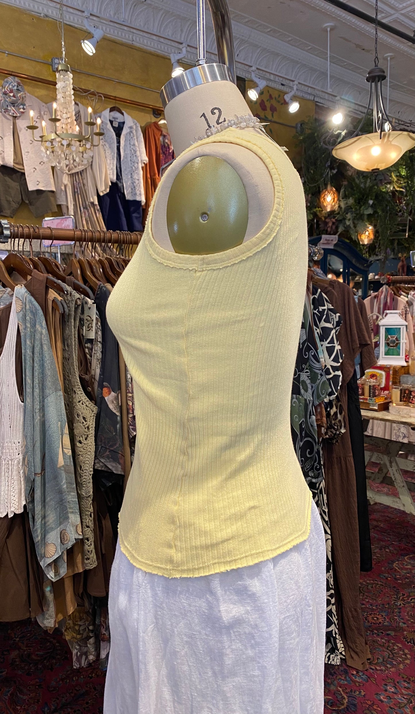 Fitted Ribbed Tank Top - Marigold