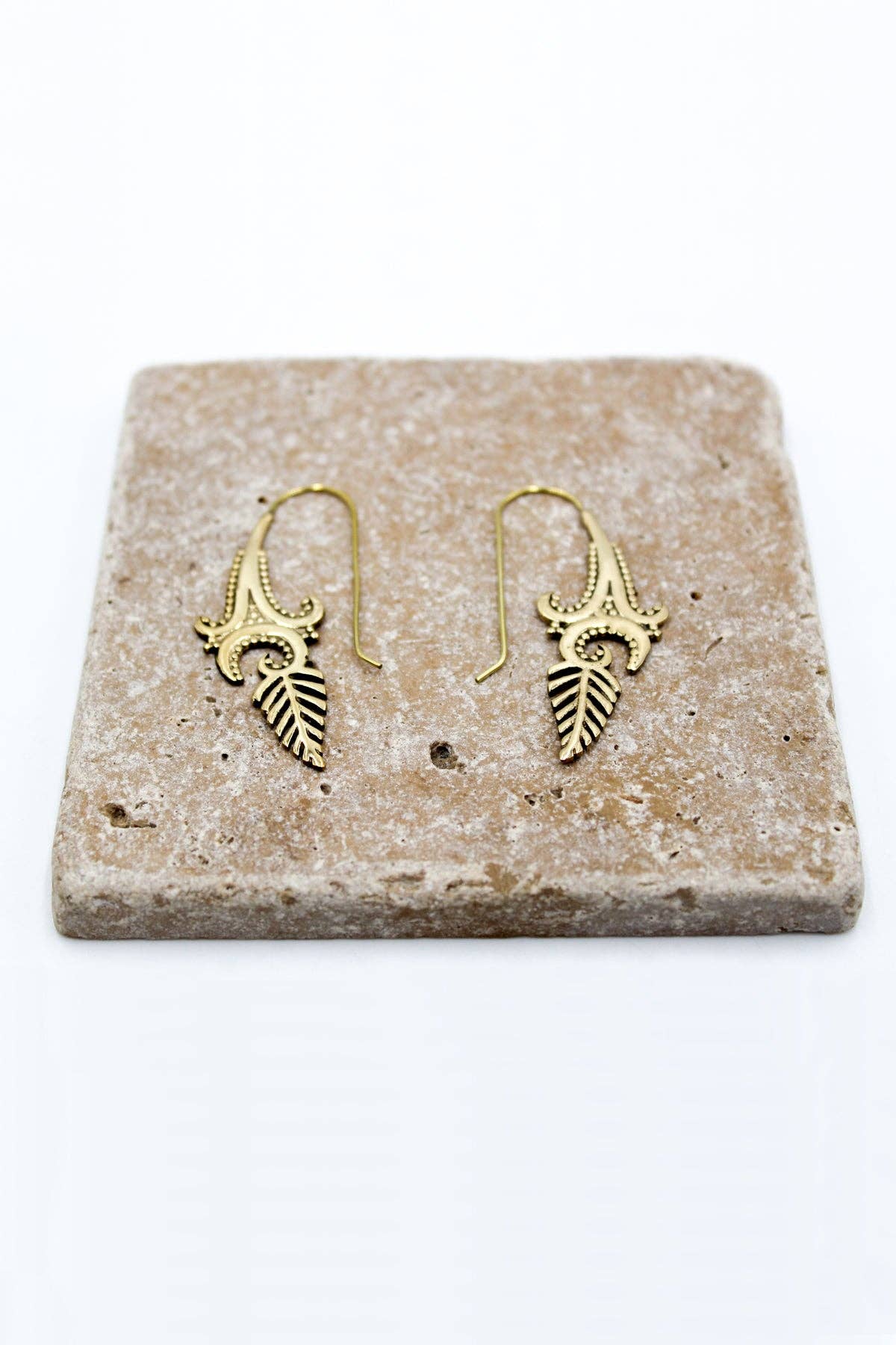 Gold Feather Earrings