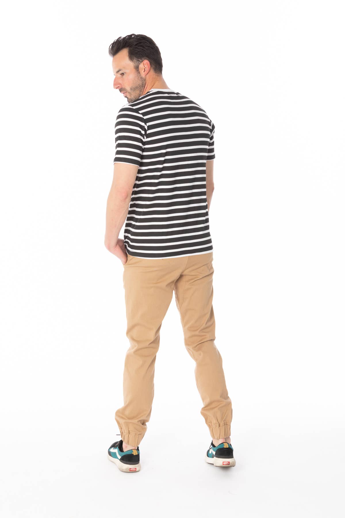 Hawks Bay Men's Stripe T-Shirt - BLACK