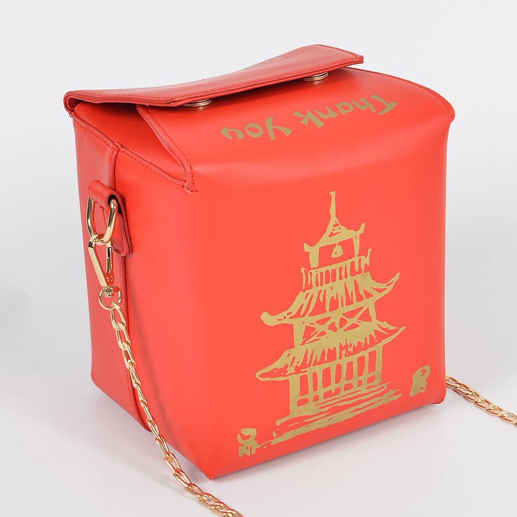 Chinese Food Inspired Thank You Clutch - Red Gold