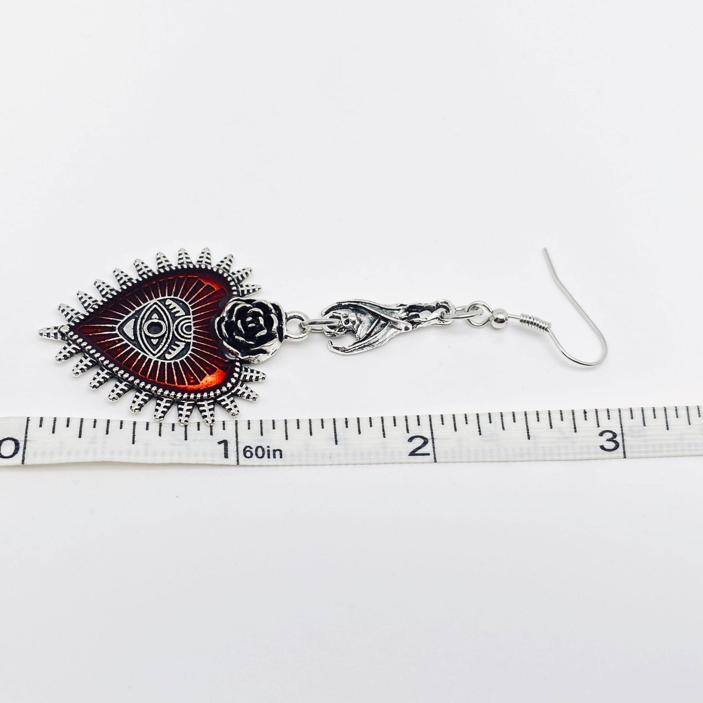 Dark Gothic Punk Bat Heart-shaped Bloody Eye Earrings