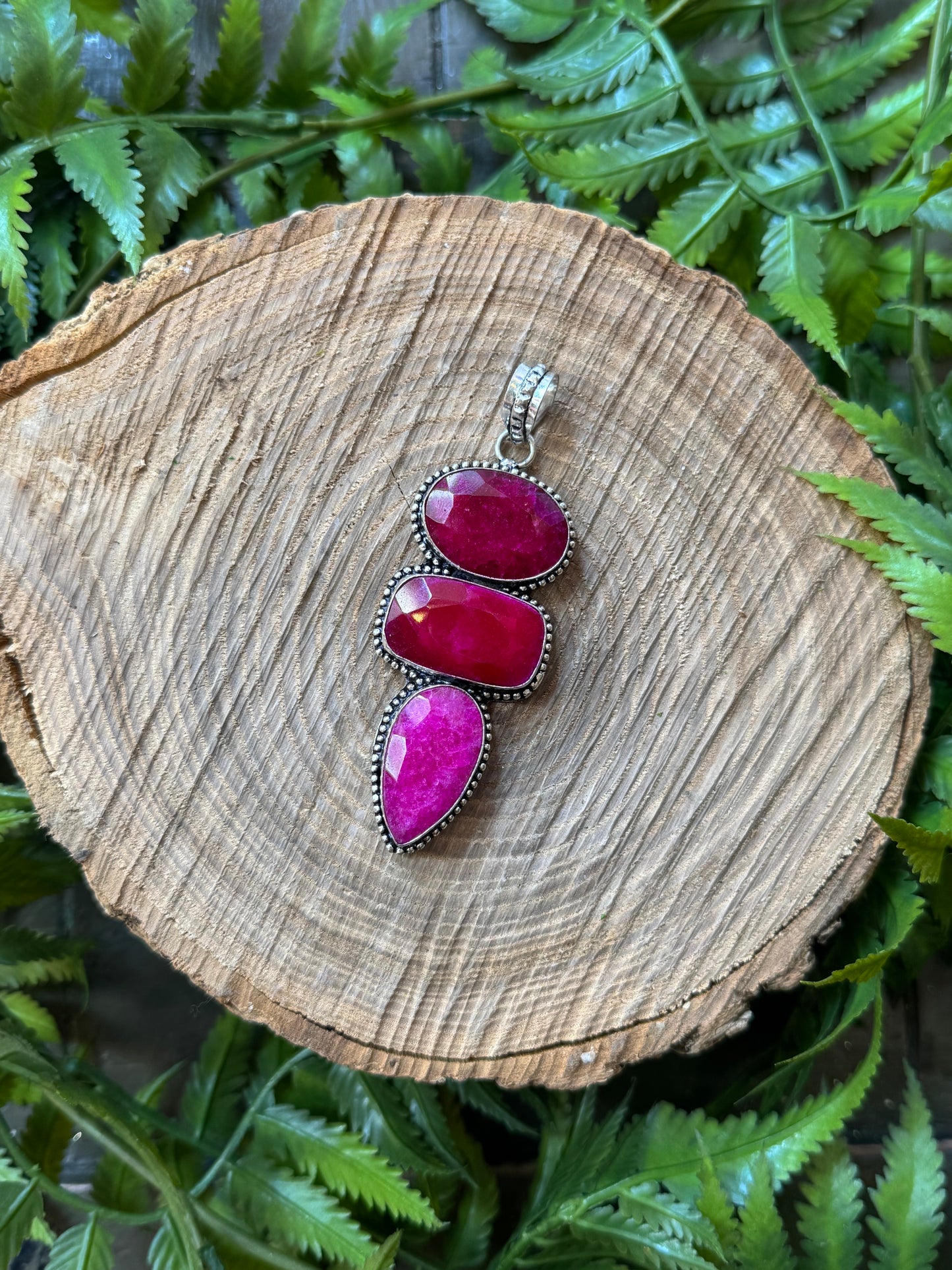 Triple Dyed Ruby Pendant