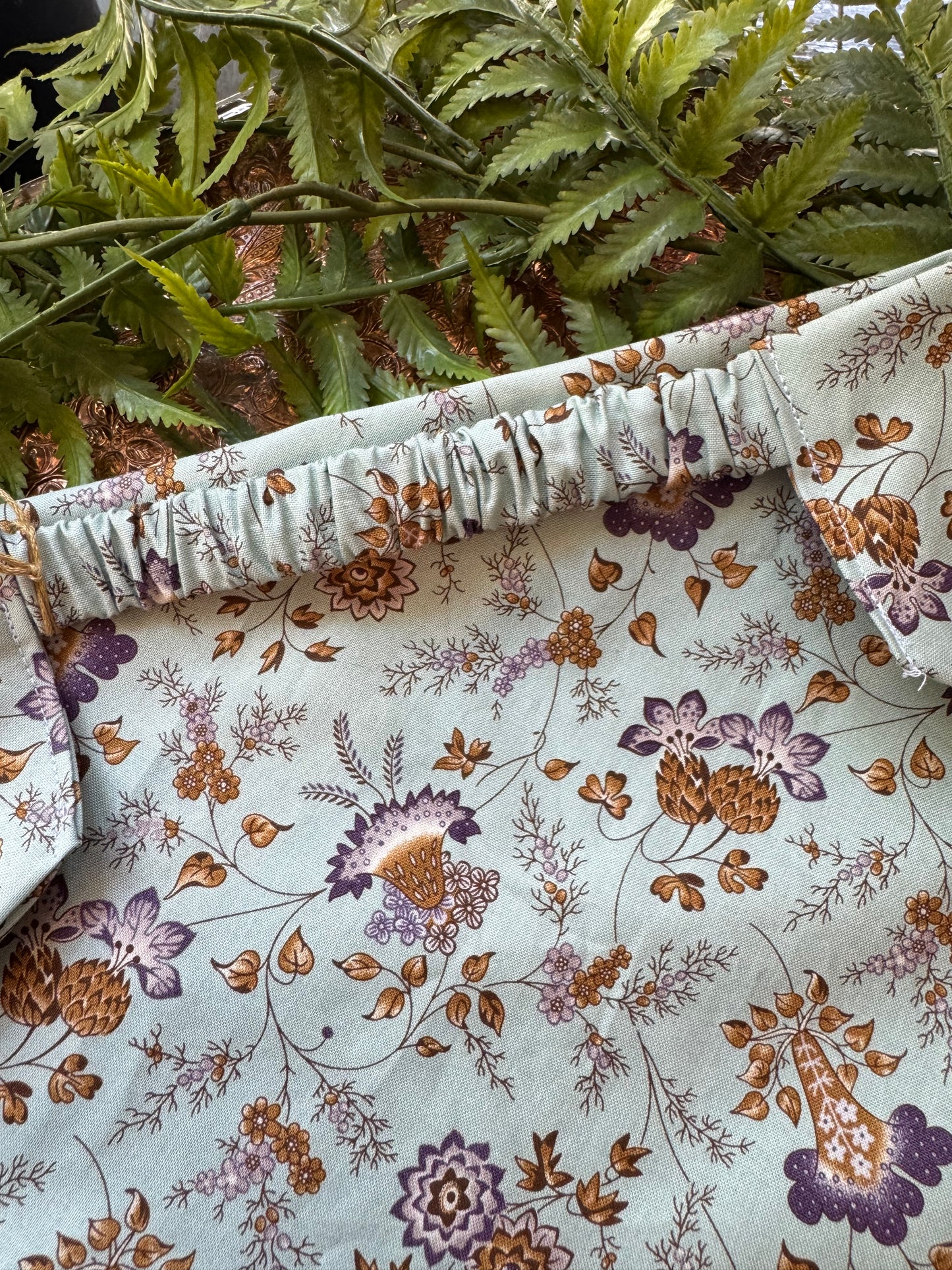 Light Blue / Gold Floral Bandana #SS5 (1)*