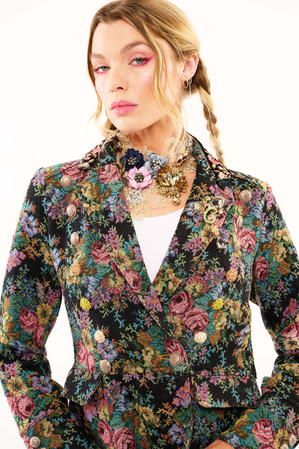 Enchanted Nature Jacquard Coat - La De Da
