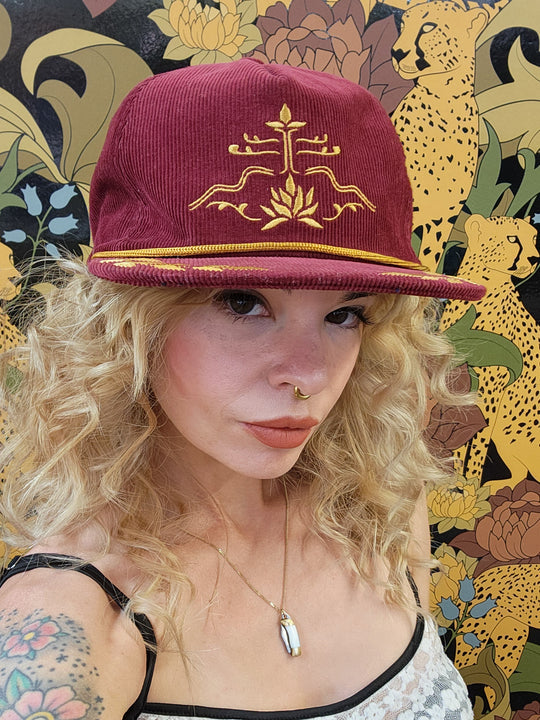 Agave bloom corduroy hat