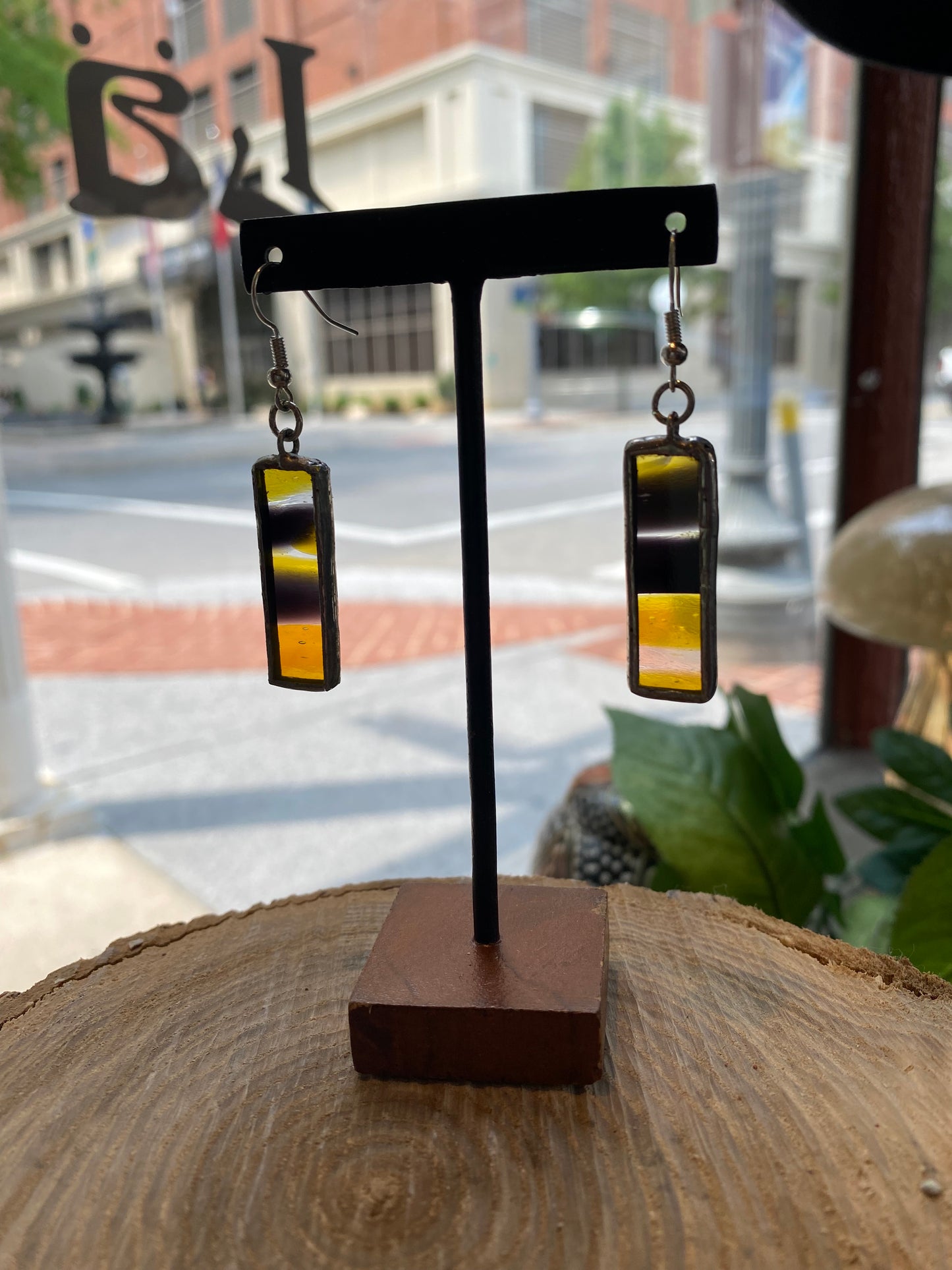 Stained Glass Rectangle Earrings - KC20*