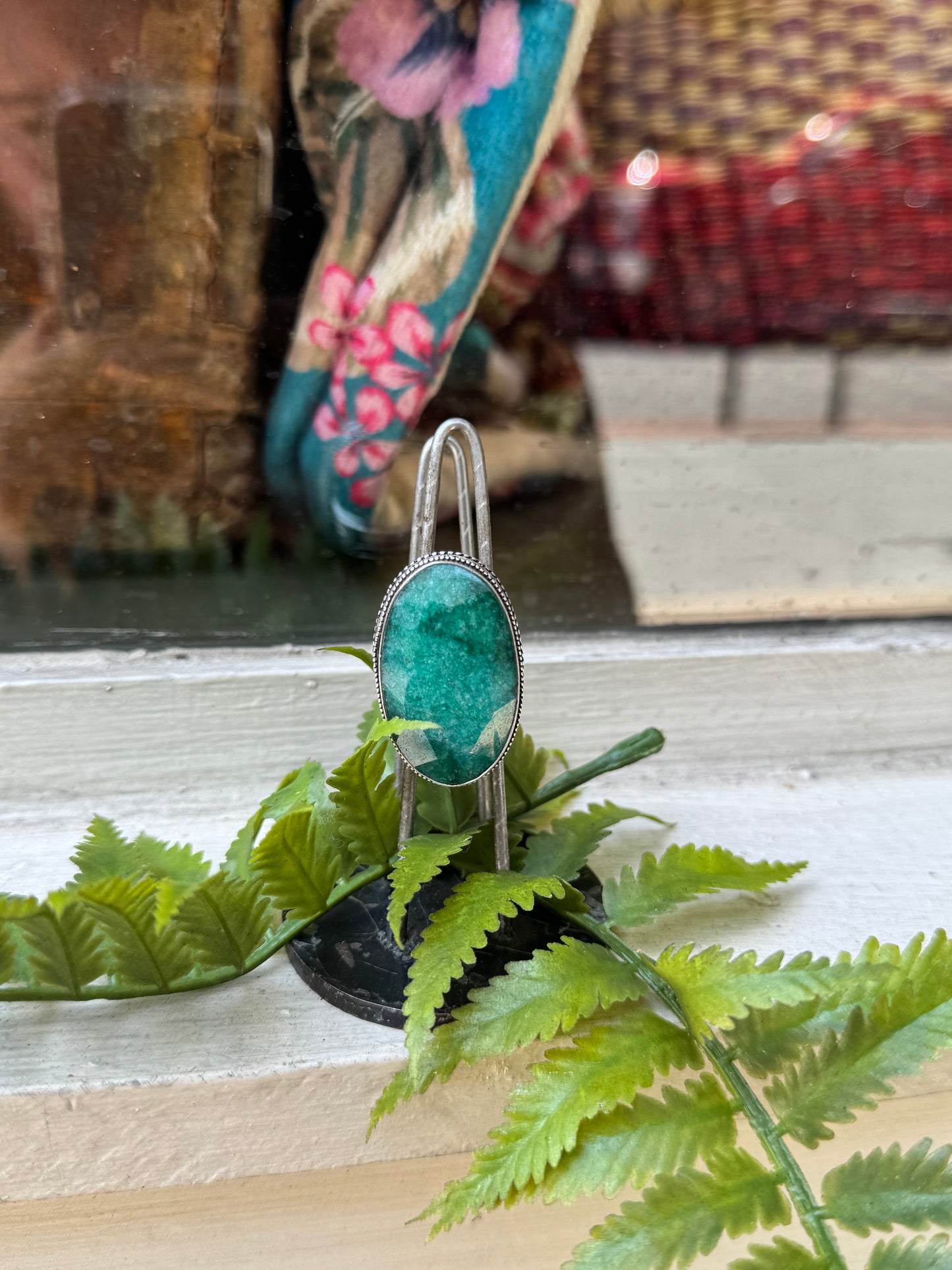Oval Emerald Silver Ring