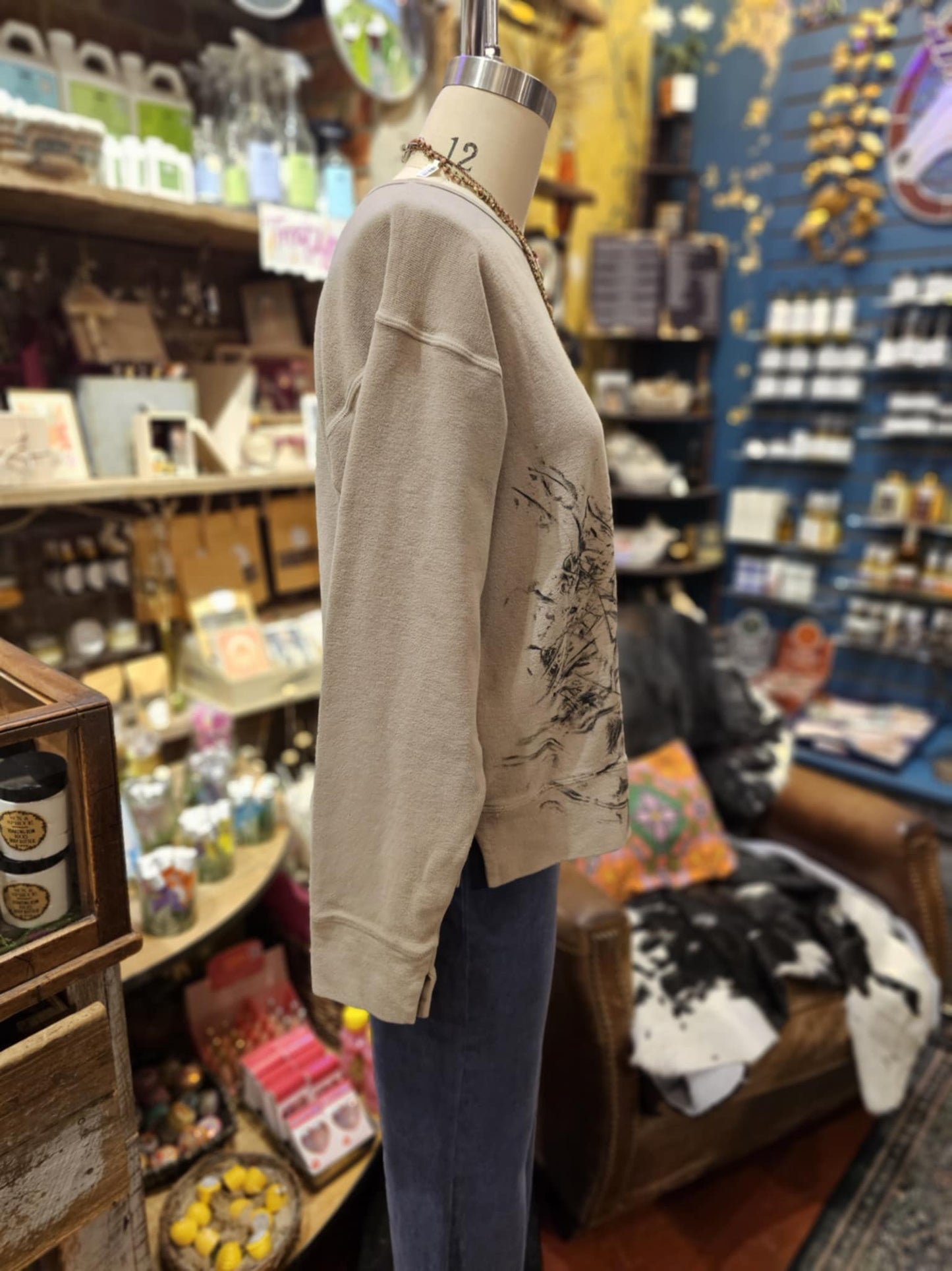 Painted Prairie Cotton Cropped Sweatshirt -Toobz Muir / Vanessa Lemen*