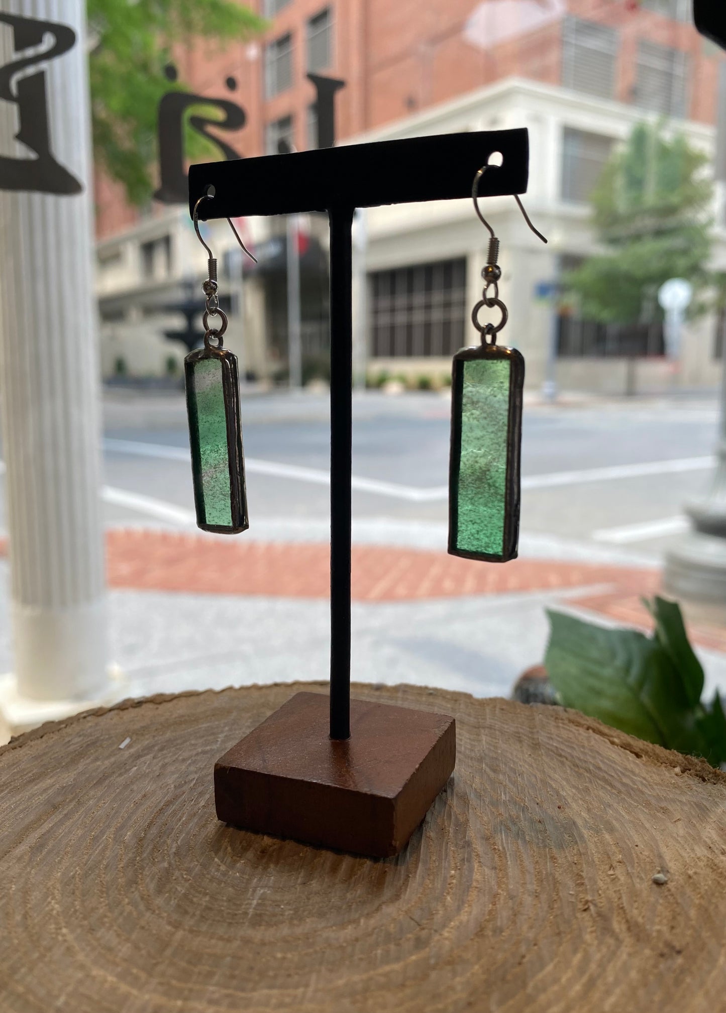Stained Glass Rectangle Earrings - KC17*