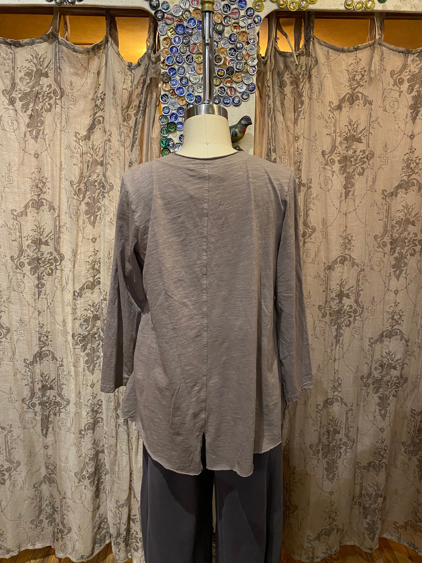 Long Sleeve Slit Top - Land