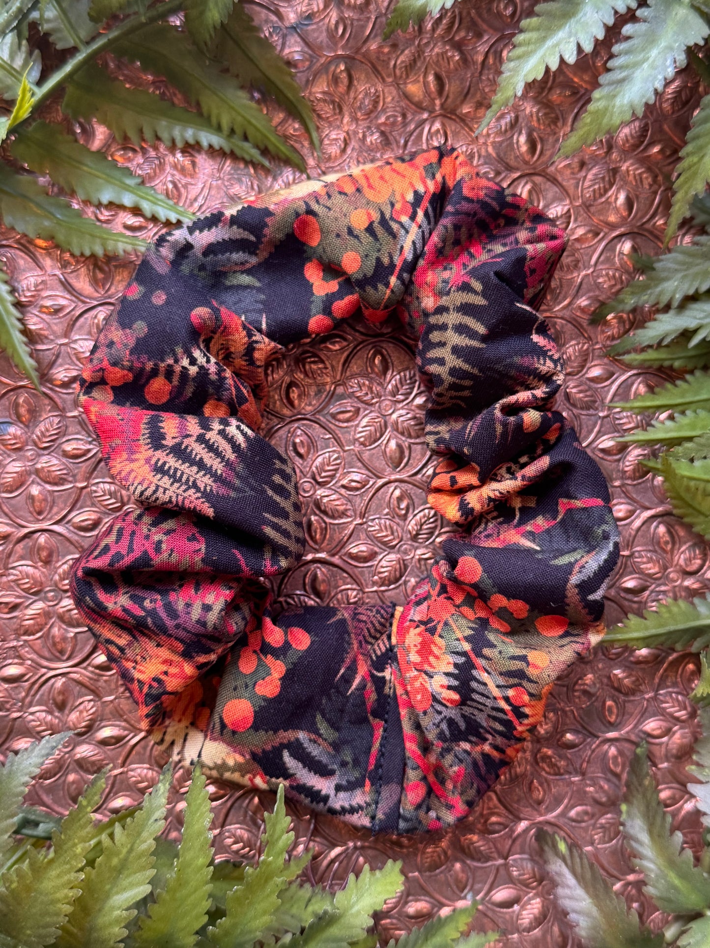 Red / Yellow / Orange Fern Scrunchie #SS24 (1)*