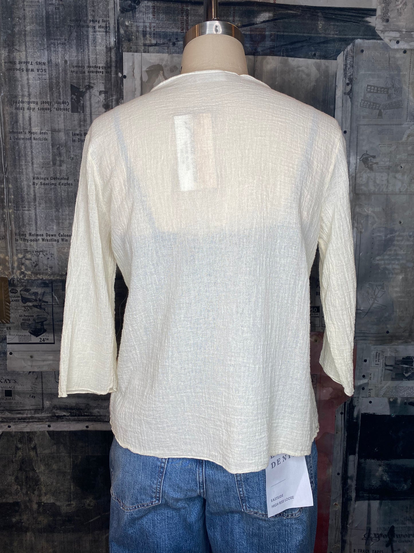 Draped Front Open Cardigan - Ivory