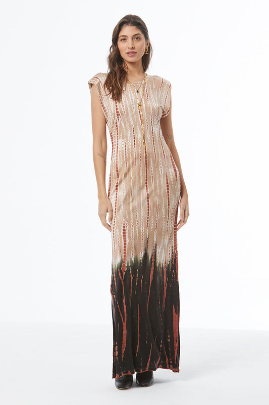 Mackenzie Muscle Tee Dress - Nut Bamboo Ombre