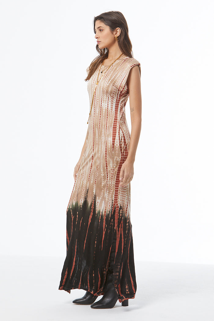 Mackenzie Muscle Tee Dress - Nut Bamboo Ombre
