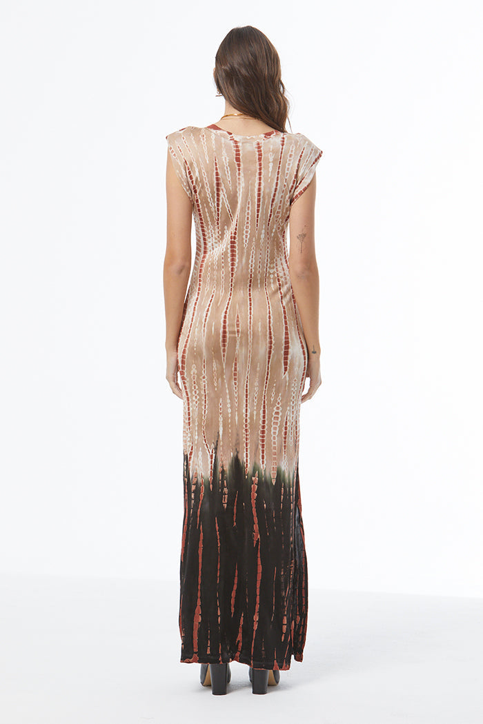 Mackenzie Muscle Tee Dress - Nut Bamboo Ombre