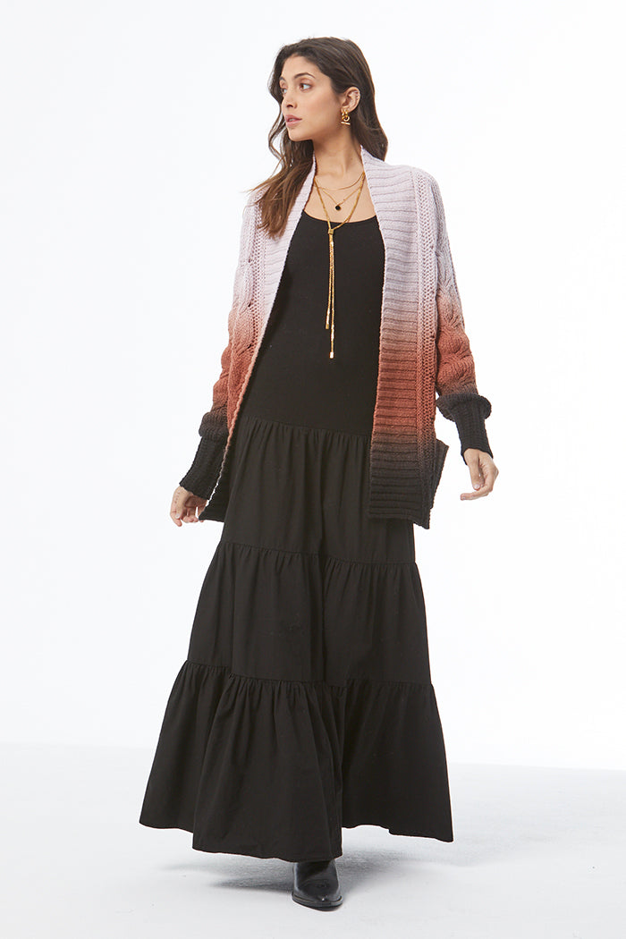 Jimmy Cable Cardi - Antique Violet Ombre