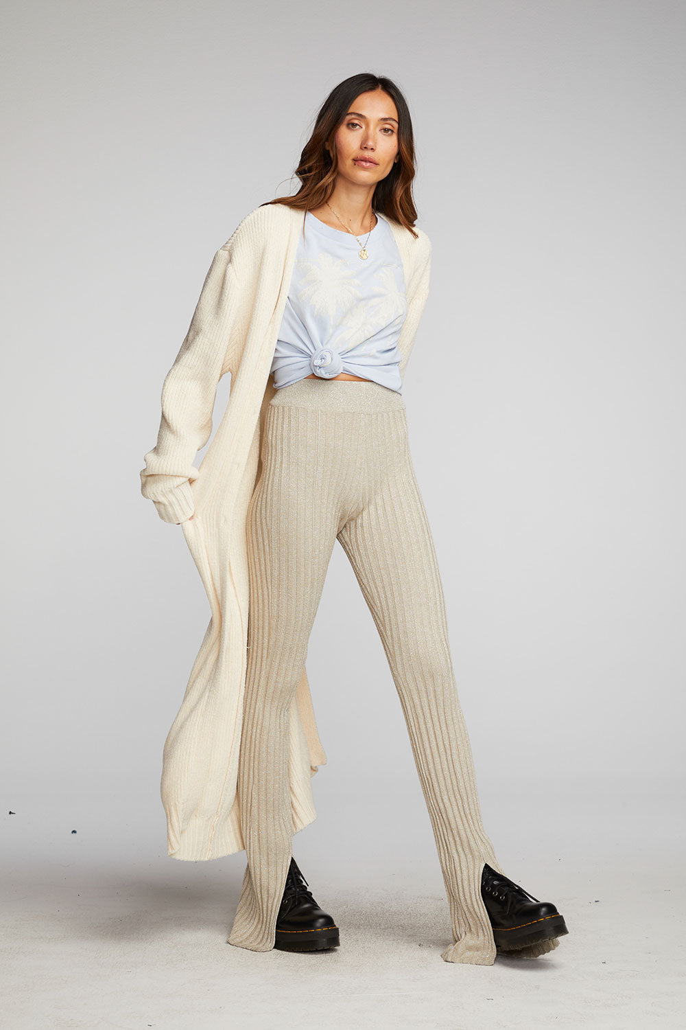Chenille Knit Button Long Cardigan - La De Da