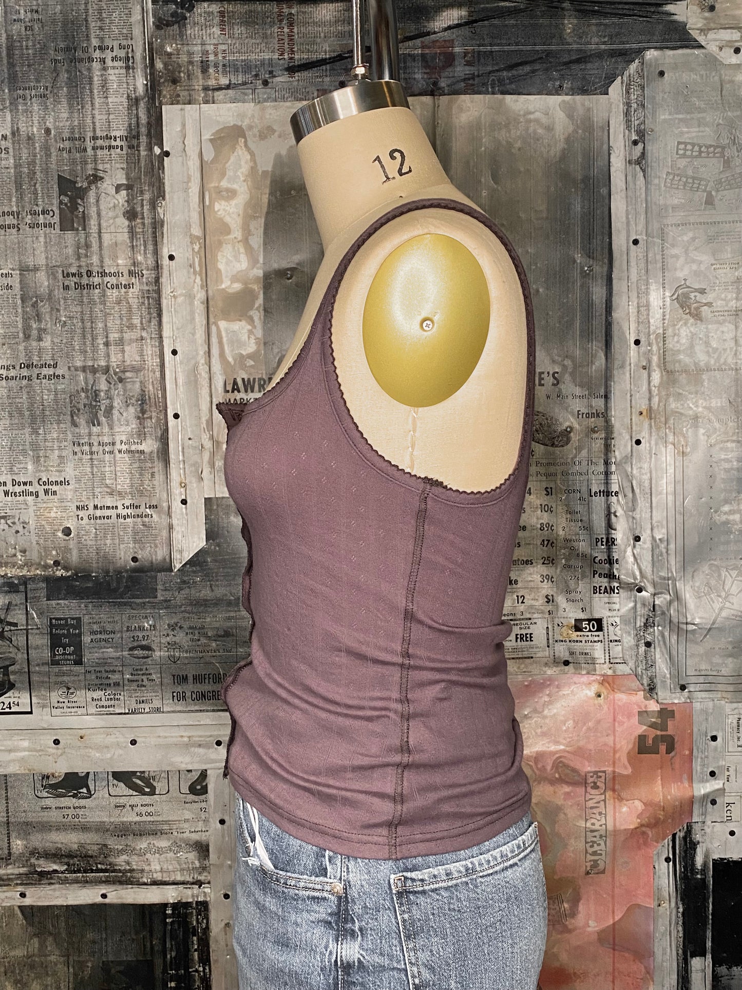 End Game Pointelle Tank - Volcanic Glass