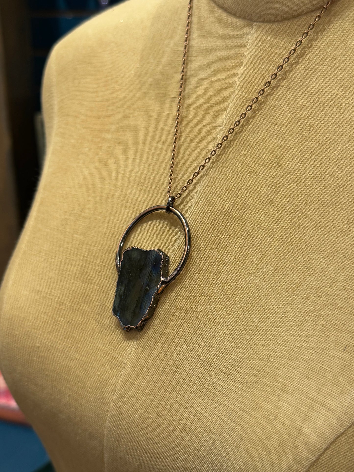 Gemstone Slab Necklace - Labradorite