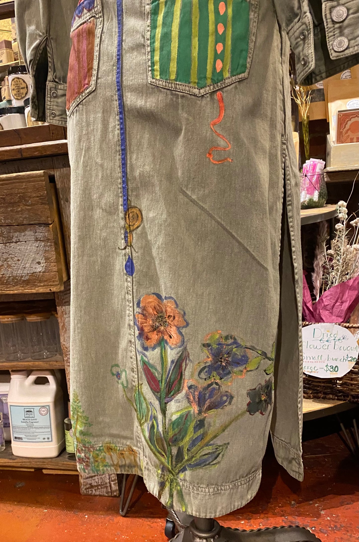 Snail Trail Free People Green Denim Dress - Sharayah Doty*