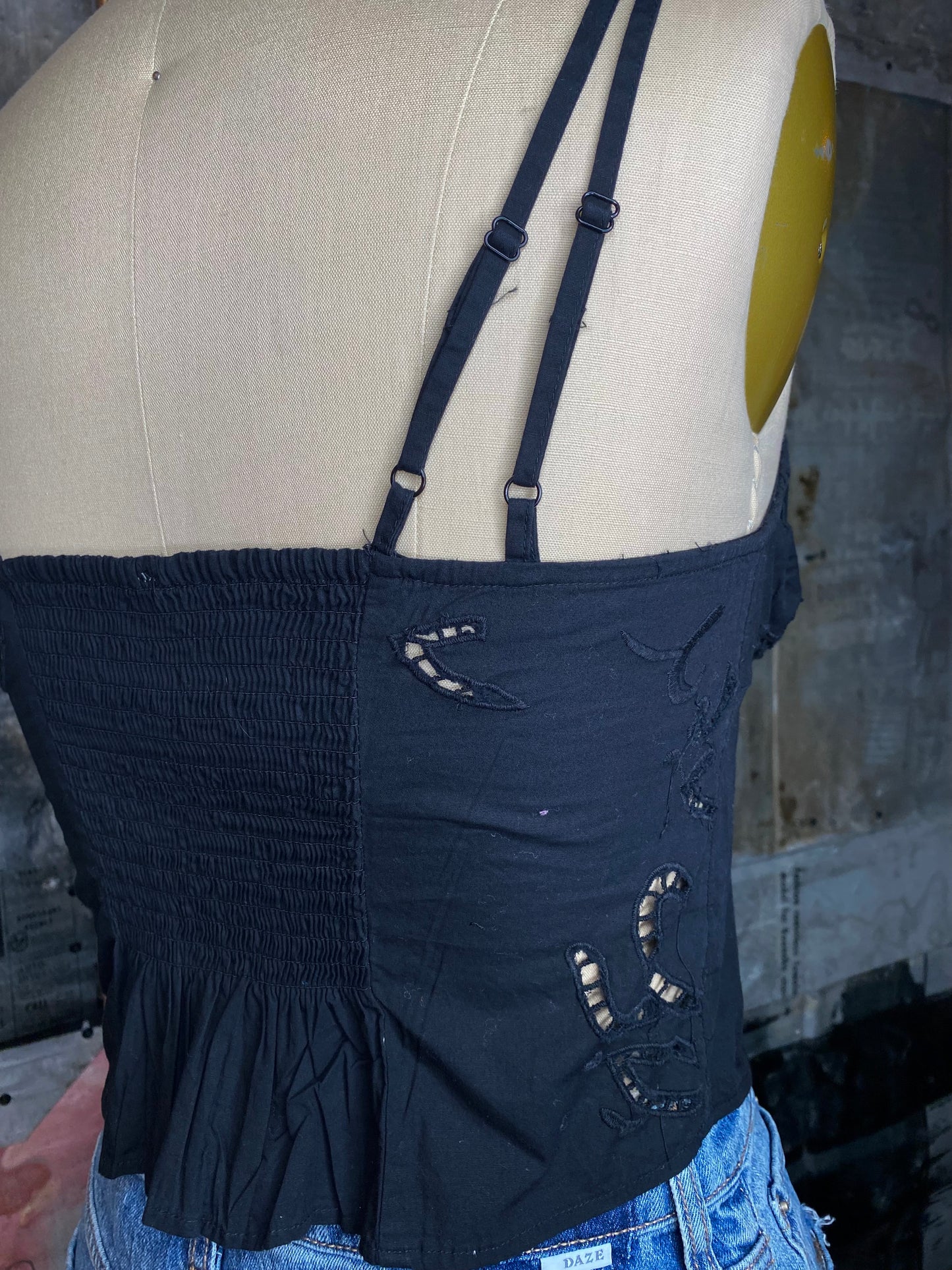 Sweet Sammi Eyelet Top - Black
