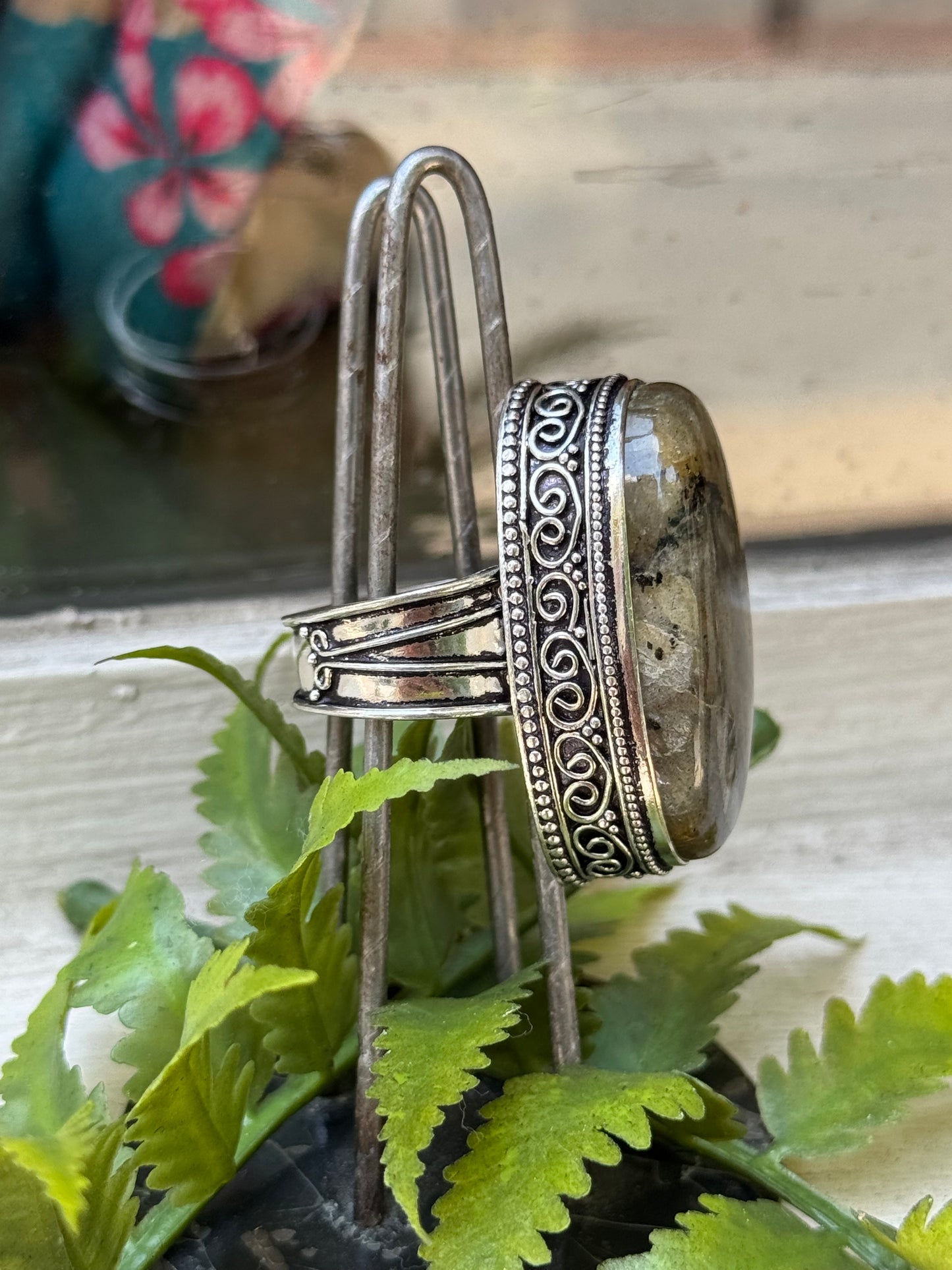 Labradorite Blue Flash Silver Ring