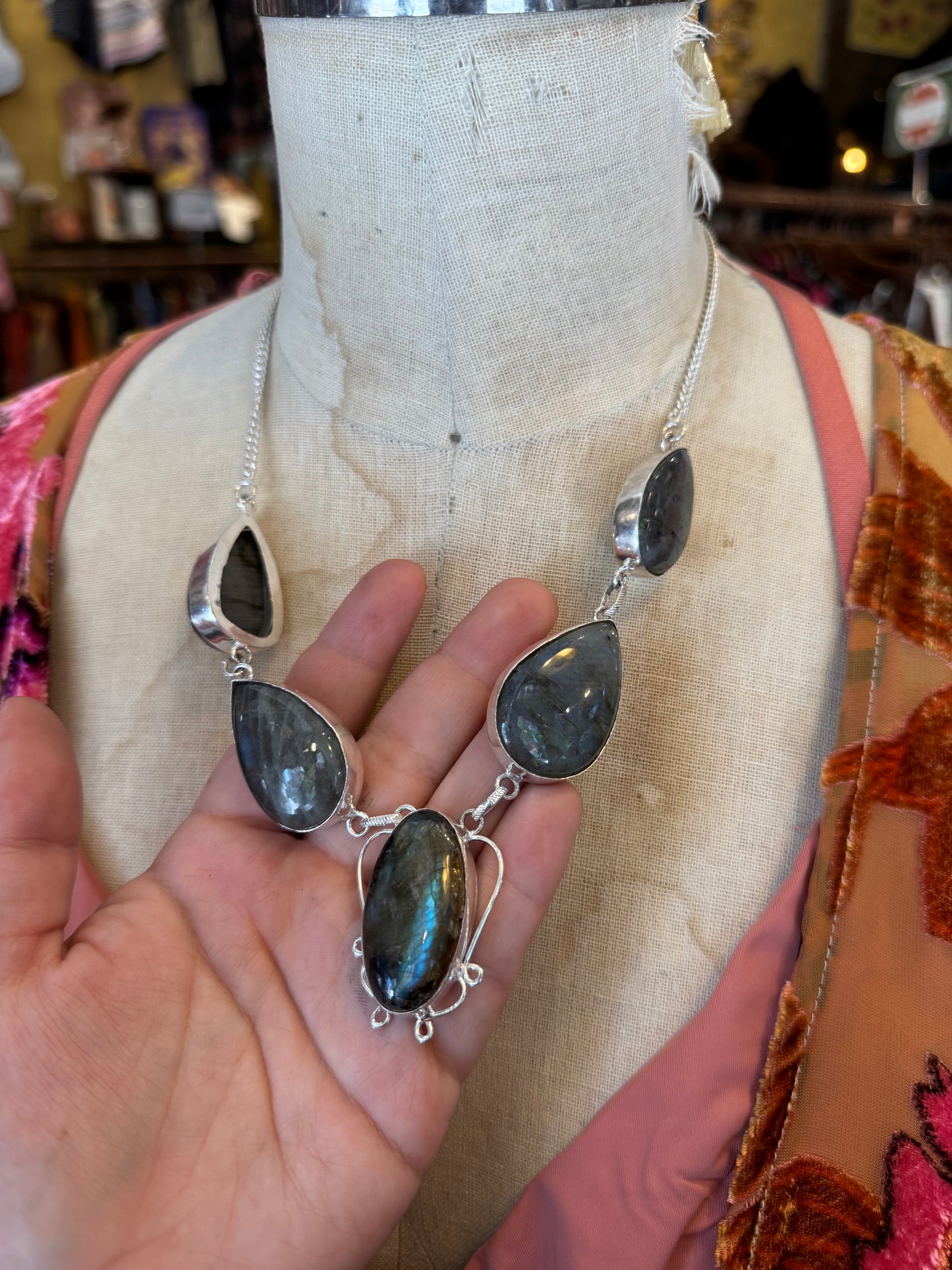 Labradorite Statement Necklace