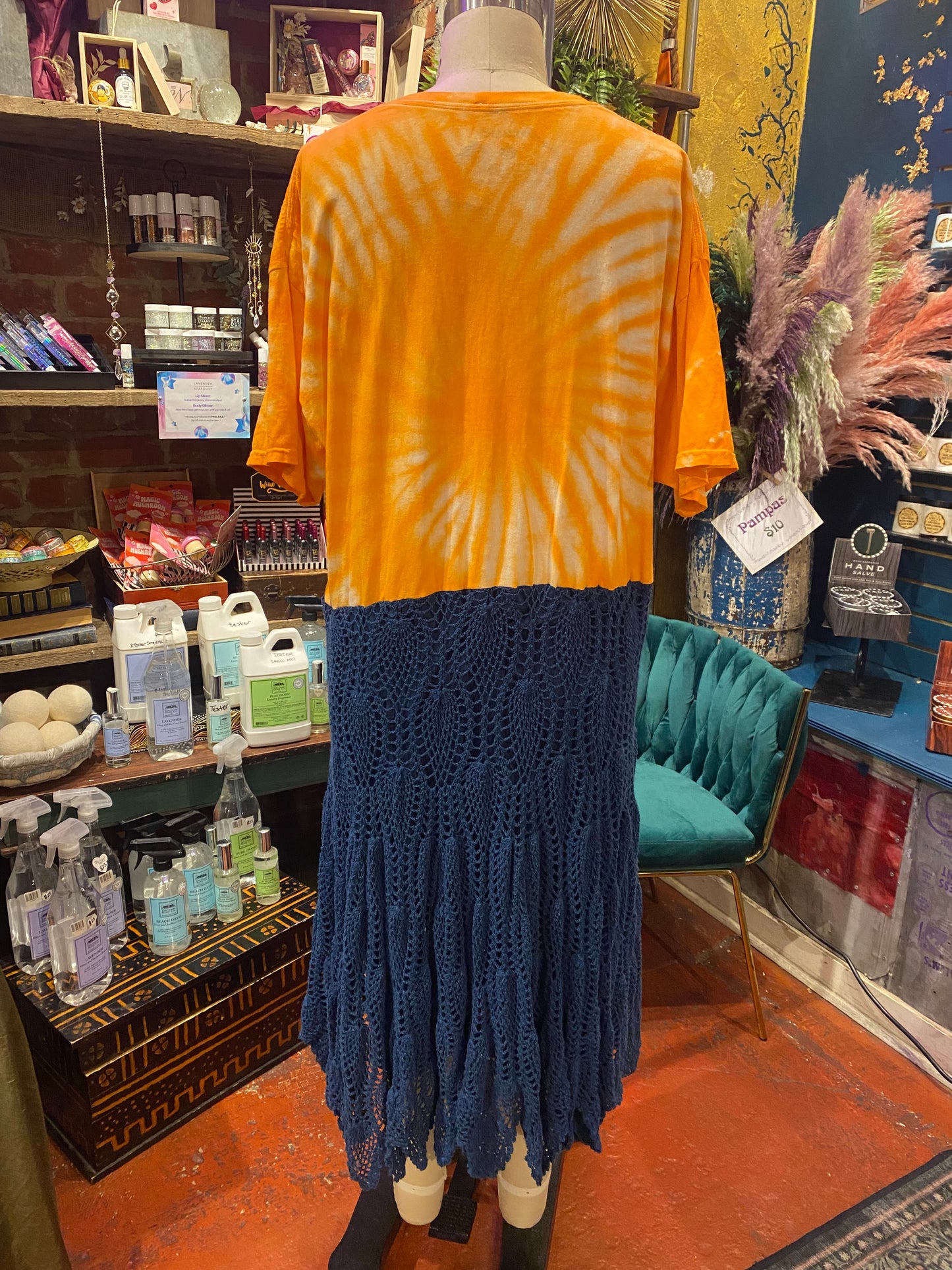 Curve, Orange/Blue Metallica Dress *#63