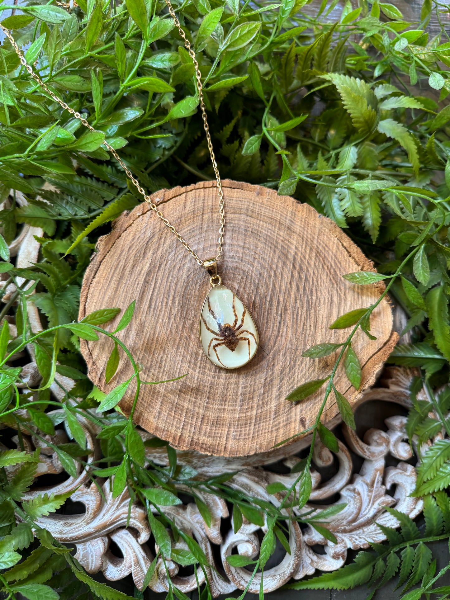 Spider in Resin Pendant Necklace
