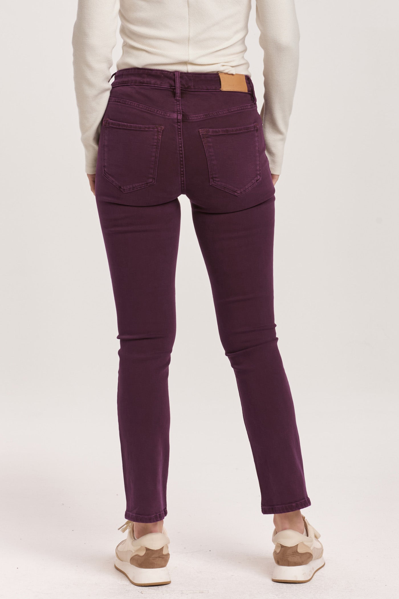Blaire Mid Rise Straight Leg Jean - Purple