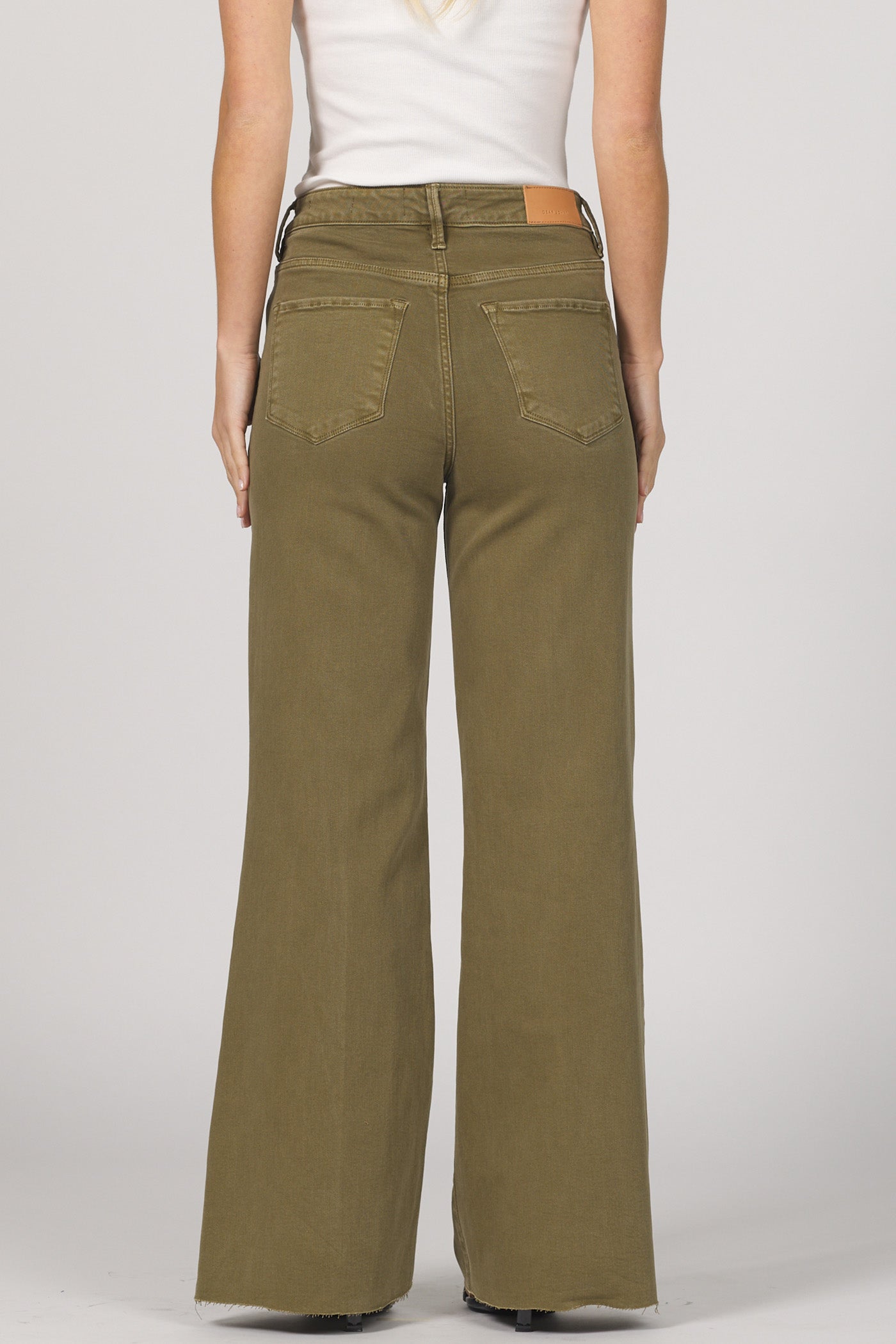 Fiona High Rise Wide Leg Pant - Olive Branch