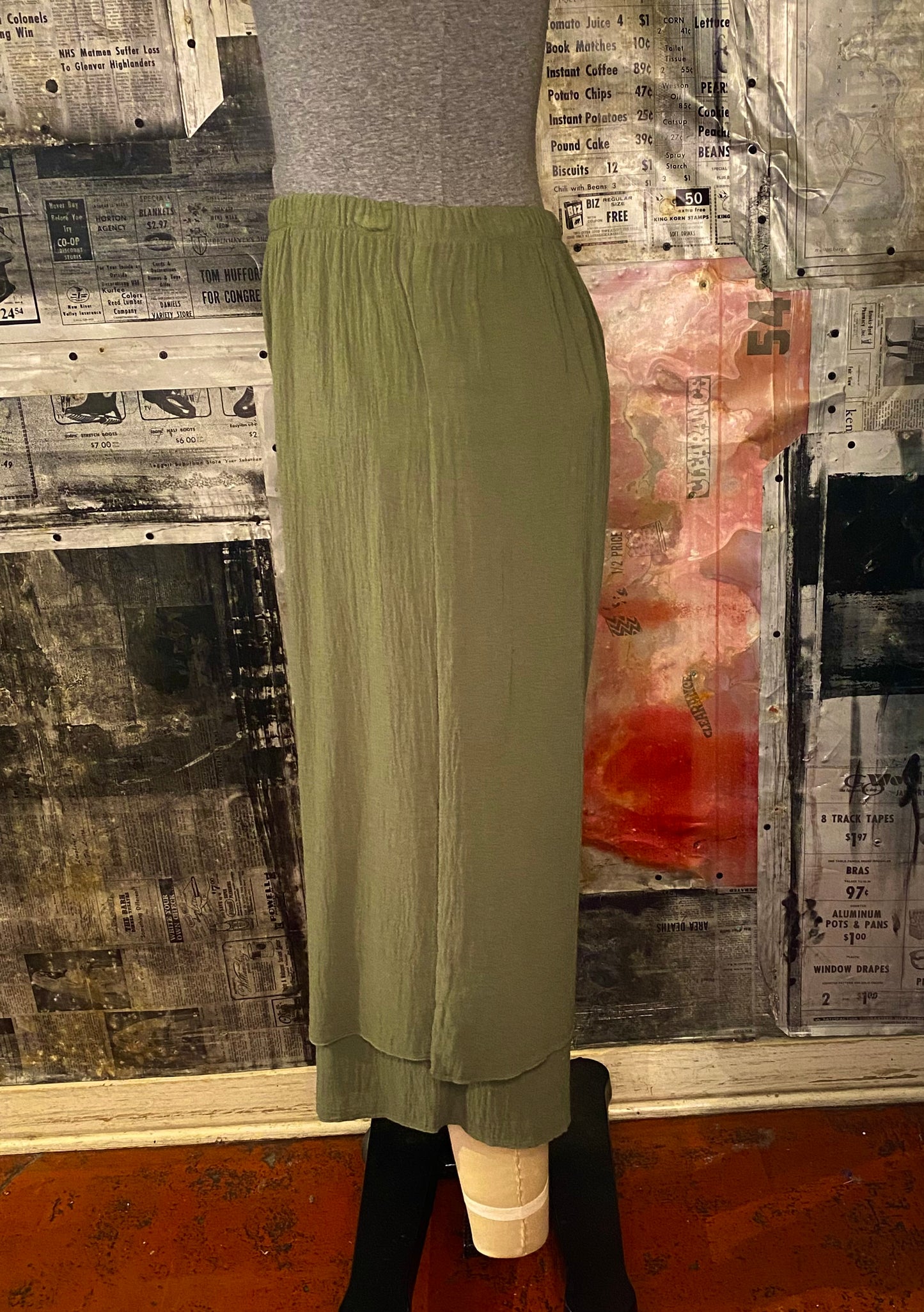 Crop Layered Pant - Frond
