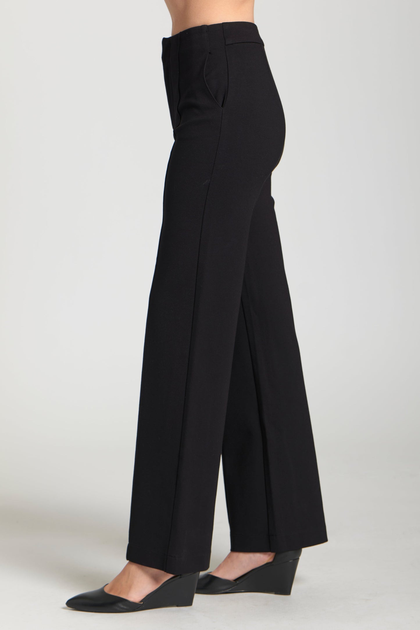 Pin-Tucked Leg Trouser - Black