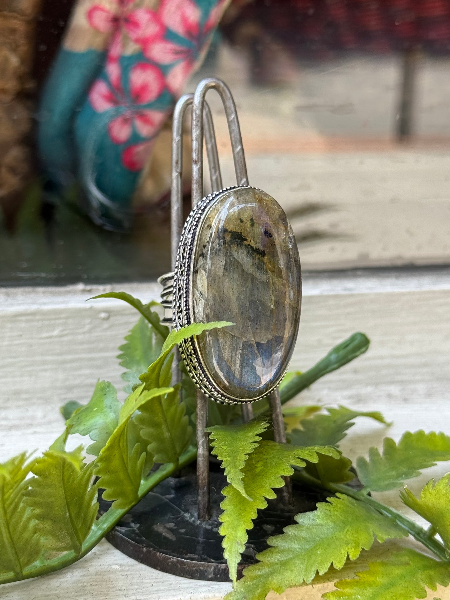 Labradorite Blue Flash Silver Ring