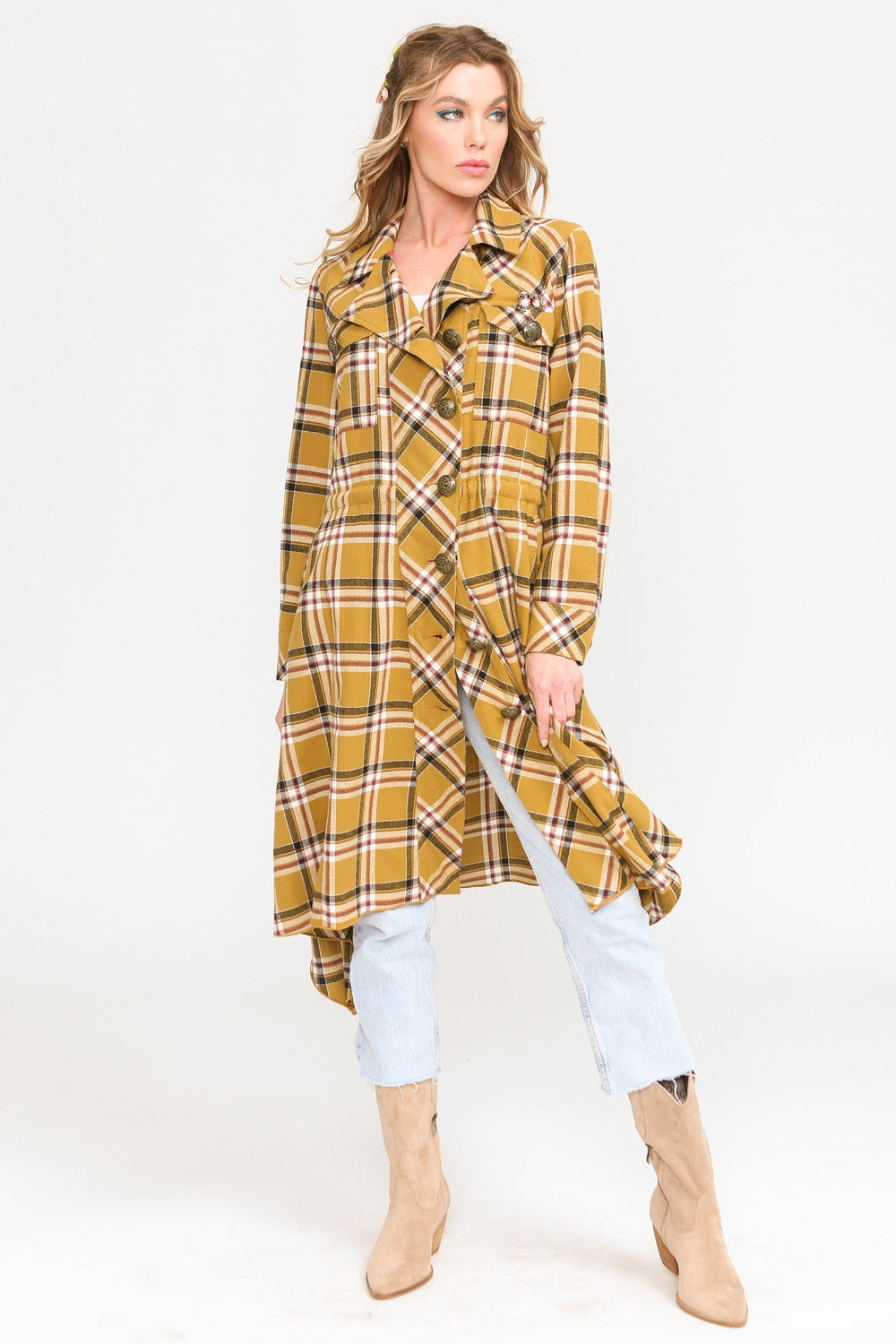 Coco Plaid Trench Coat - La De Da